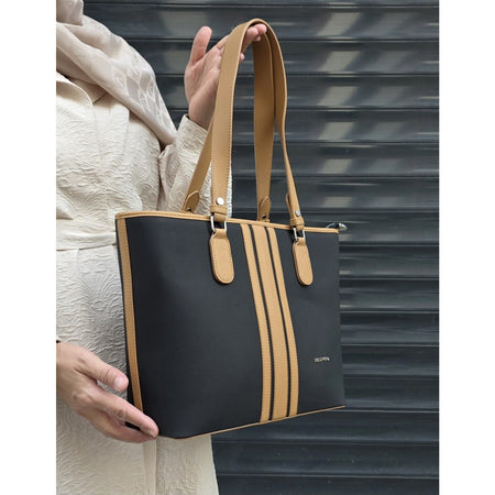 Just Polo JP Just Polo Women's Shoulder Bag Black - Tan - MALLTURK