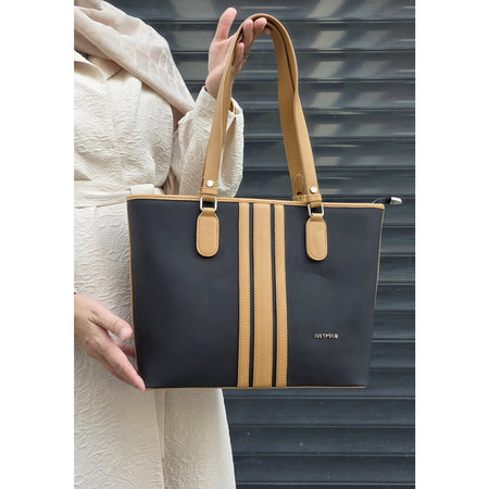Just Polo JP Just Polo Women's Shoulder Bag Black - Tan - MALLTURK