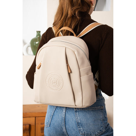 Just Polo Women's Backpack, New Season. Dimensions: Height 31 cm, Width 29 cm. Cream - Tan - MALLTURK