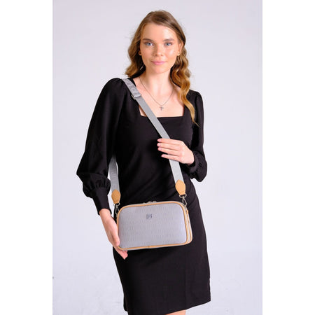Just Polo Women's 3D Just & Polo Patterned Vegan Shoulder and Handbag SIZE: 16X26 cm Grey - MALLTURK