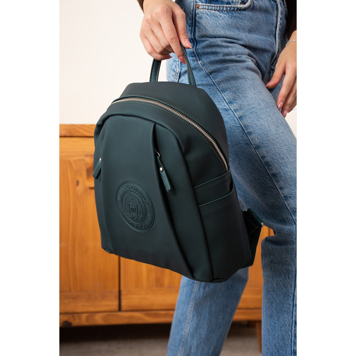 Just Polo Women's Backpack, New Season. Dimensions: Height 31 cm, Width 29 cm. Green - MALLTURK