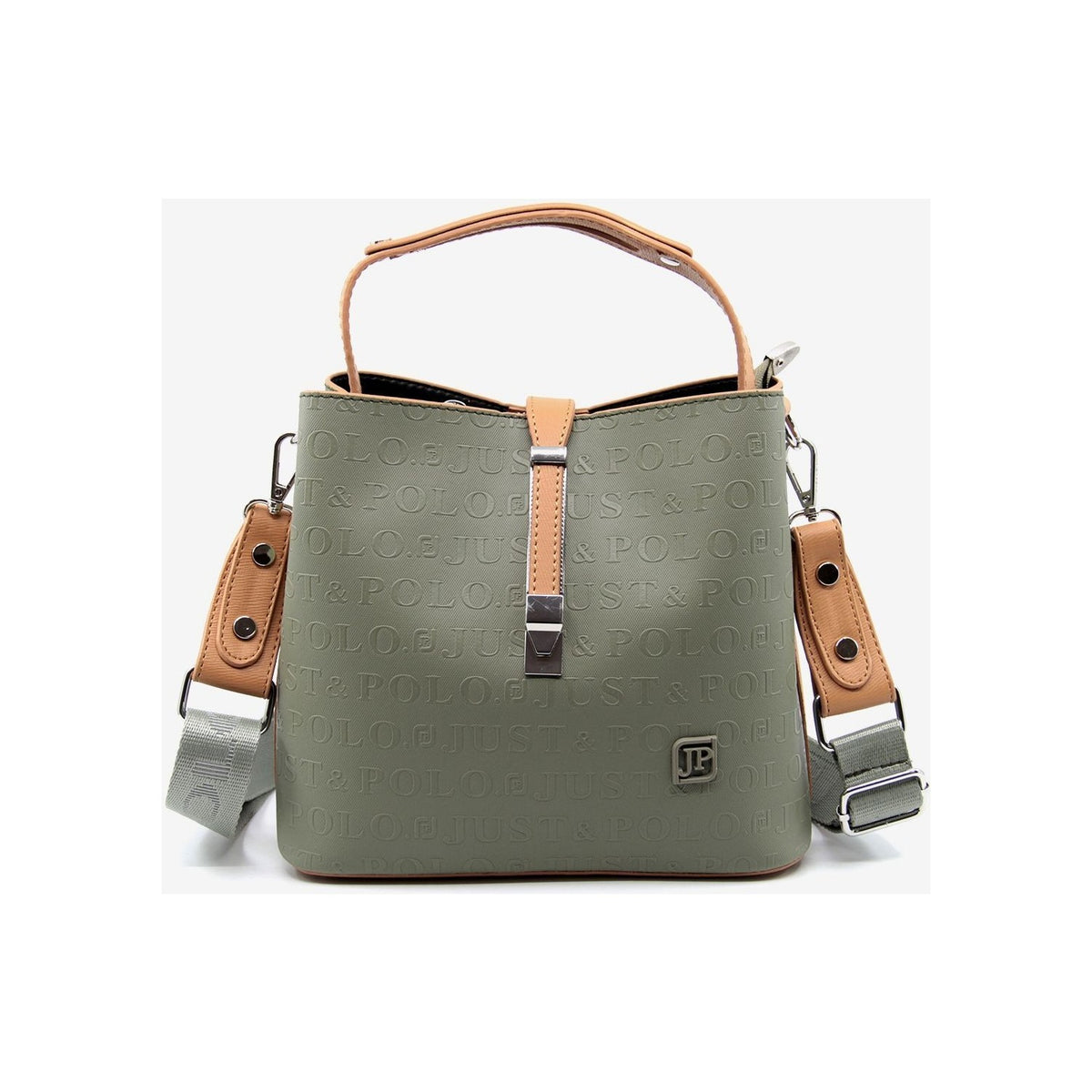 Just Polo Women's Hand and Shoulder Bag 2055A Faux Leather Cream Color Stylish Design and Easy to Use - MALLTURK