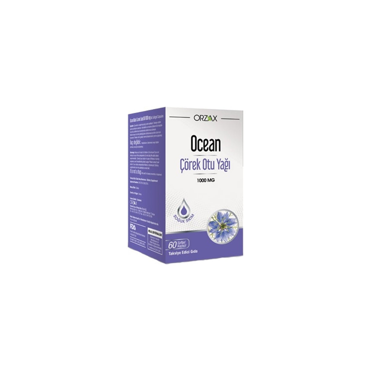 Orzax Ocean Black Seed Oil 1000 mg 60 Softgel Capsule Soguk Sikim - MALLTURK