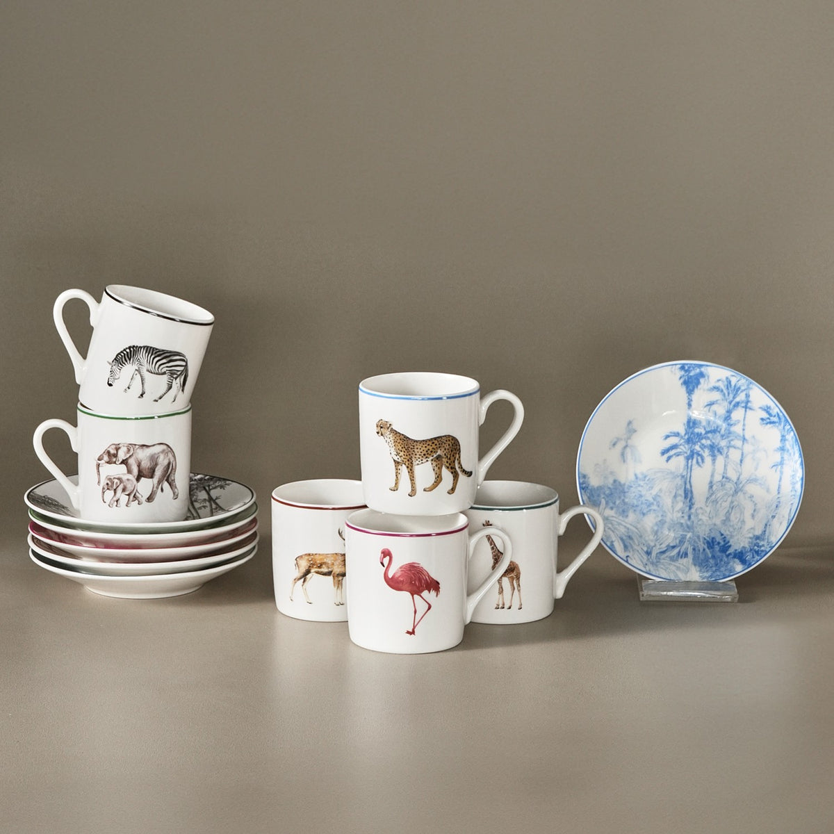 Karaca Jungle Turkish Coffee Cup Set for 6, 80 ml - MALLTURK