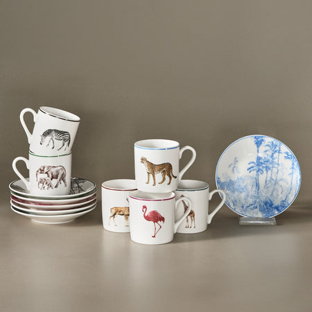 Karaca Jungle Turkish Coffee Cup Set for 6, 80 ml - MALLTURK