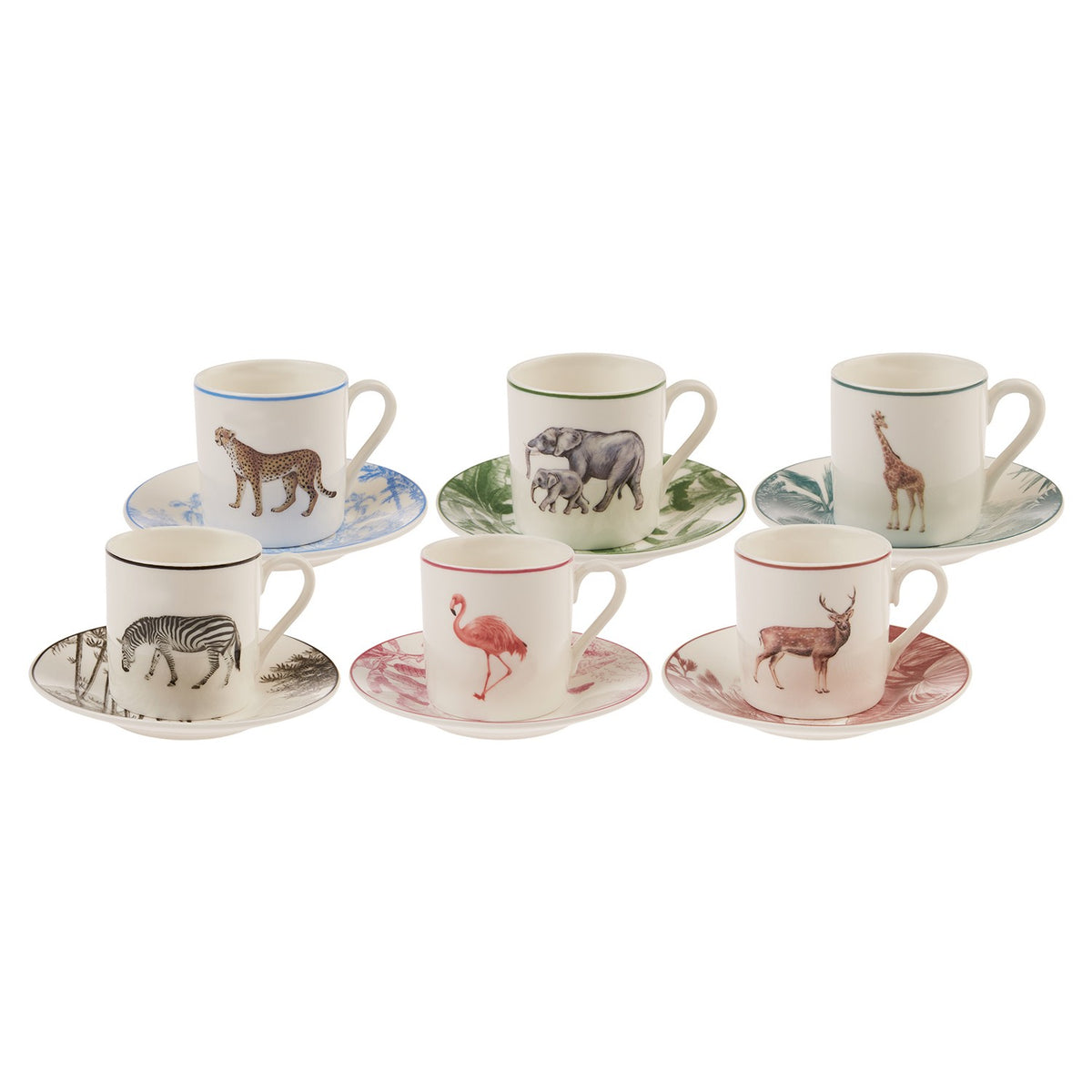 Karaca Jungle Turkish Coffee Cup Set for 6, 80 ml - MALLTURK
