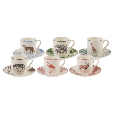 Karaca Jungle Turkish Coffee Cup Set for 6, 80 ml - MALLTURK