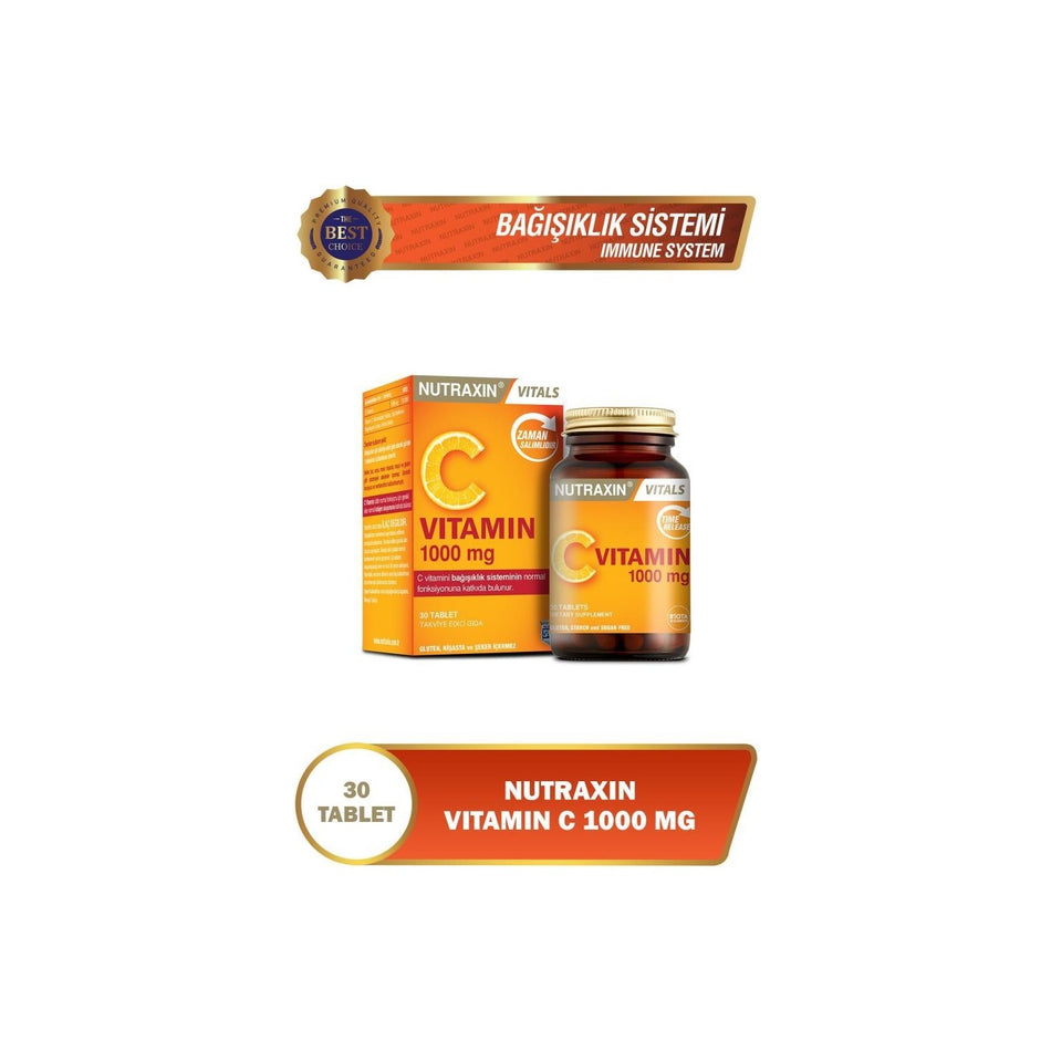 Nutraxin C Vitamin 1000 Mg - C Vitamin Deposu Zaman Salinimli 30 Tablet - MALLTURK