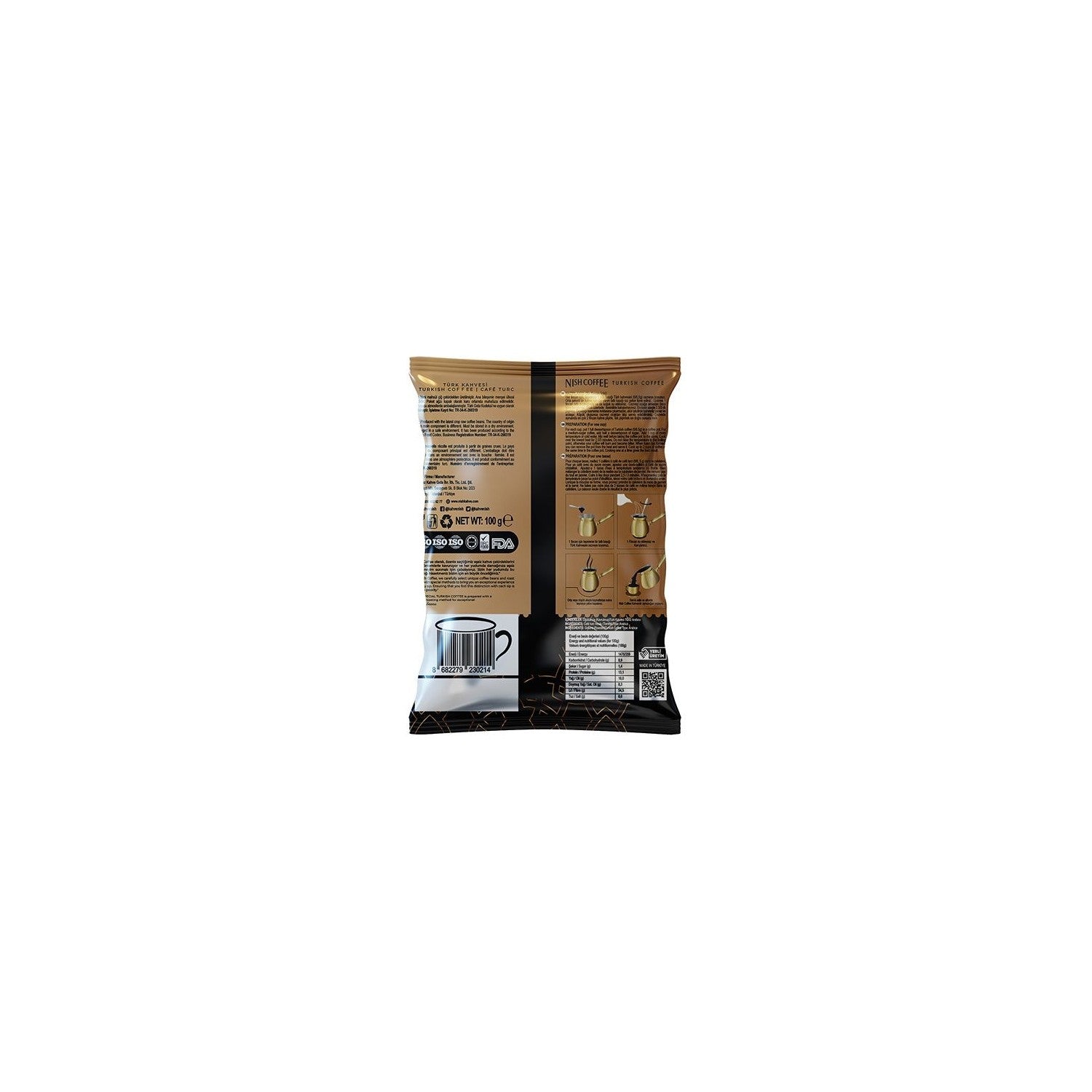 Nish Coffee Turkish Coffee 24 x 100 gr - MALLTURK