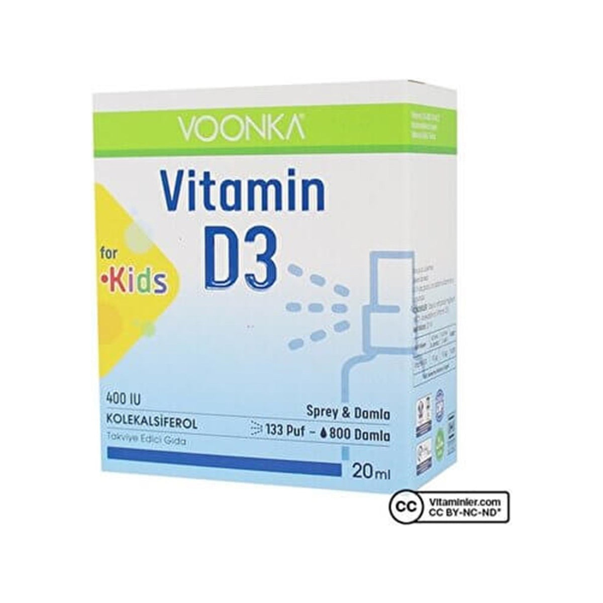 Voonka Vitamin D3 400 IU Kids Spray 20 ml - MALLTURK