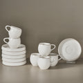 Karaca Sunset 12-Piece White Porcelain Turkish Coffee Cup Set for 6