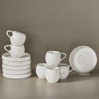 Karaca Sunset 12-Piece White Porcelain Turkish Coffee Cup Set for 6