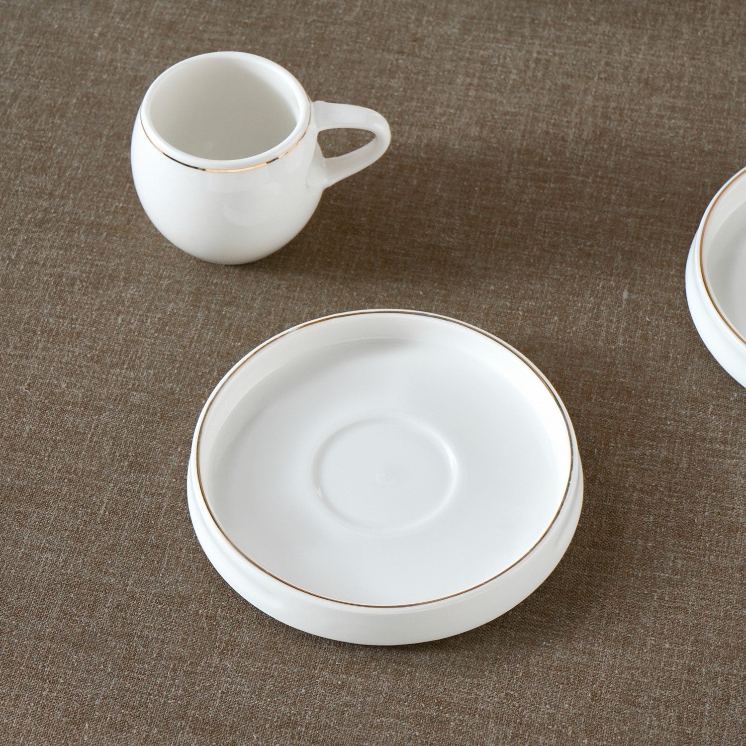 Karaca Sunset 12-Piece White Porcelain Turkish Coffee Cup Set for 6