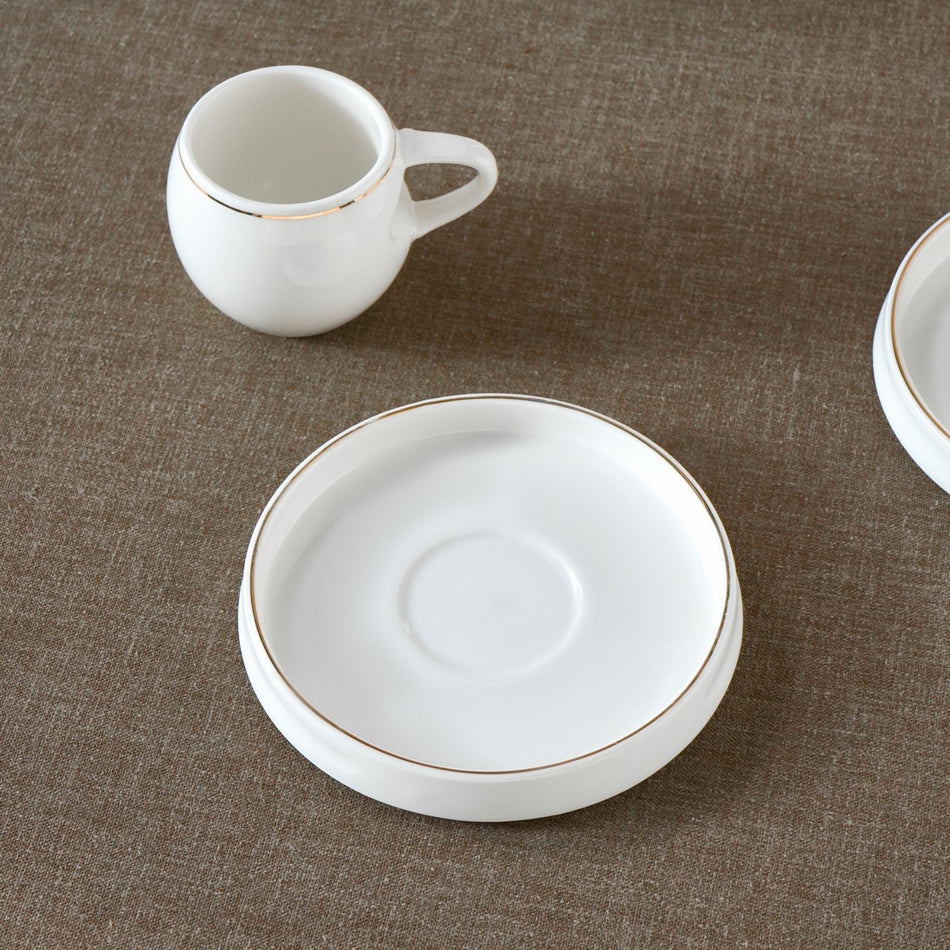 Karaca Sunset 12-Piece White Porcelain Turkish Coffee Cup Set for 6 - MALLTURK