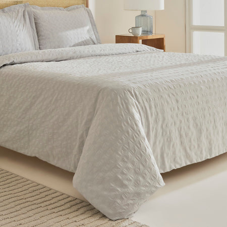 Karaca Home Perla Gofre %100 Cotton Double Duvet Cover Set Gray - MALLTURK