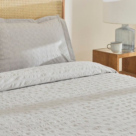 Karaca Home Perla Gofre %100 Cotton Double Duvet Cover Set Gray - MALLTURK