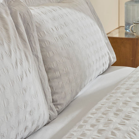 Karaca Home Perla Gofre %100 Cotton Double Duvet Cover Set Gray - MALLTURK