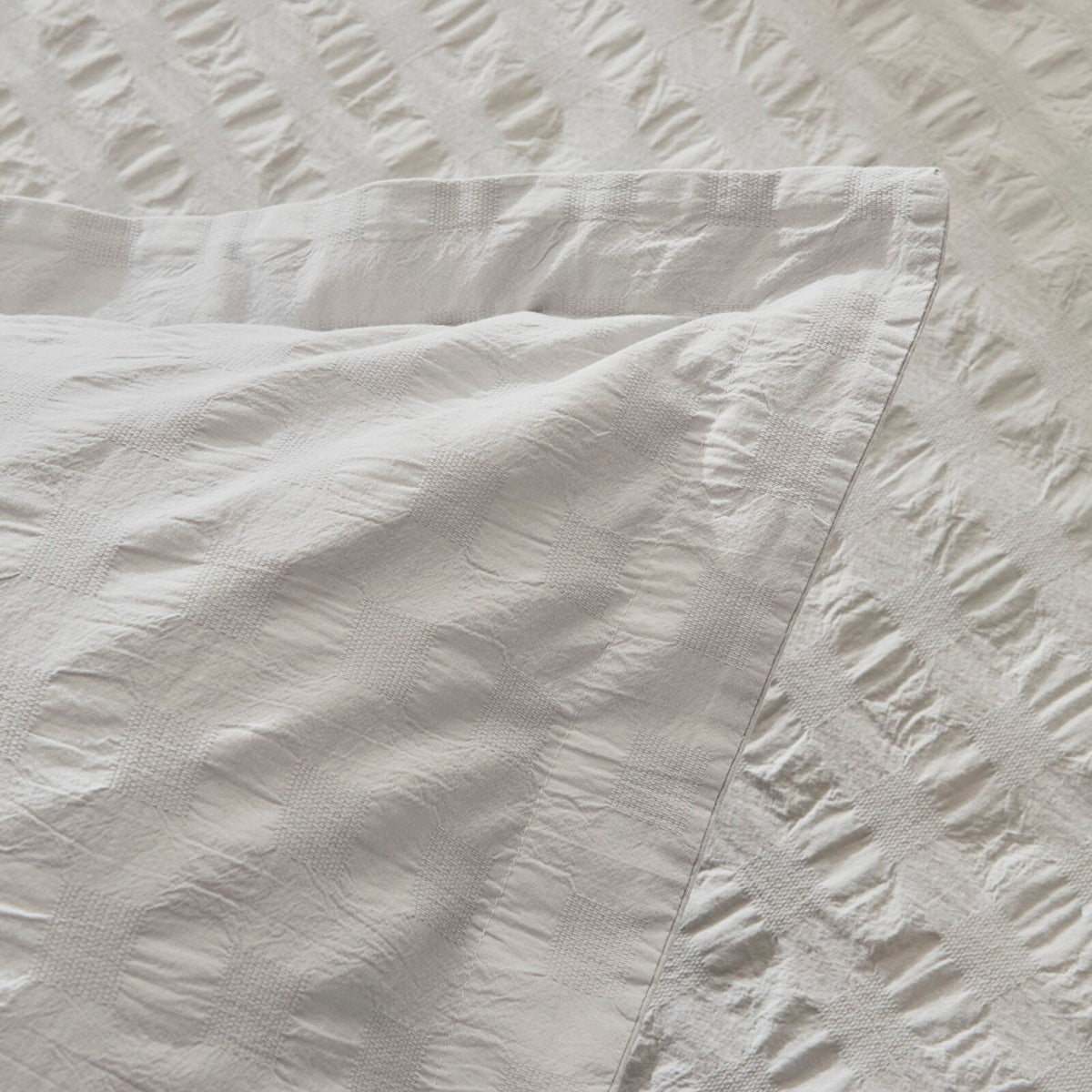 Karaca Home Perla Gofre %100 Cotton Double Duvet Cover Set Gray - MALLTURK