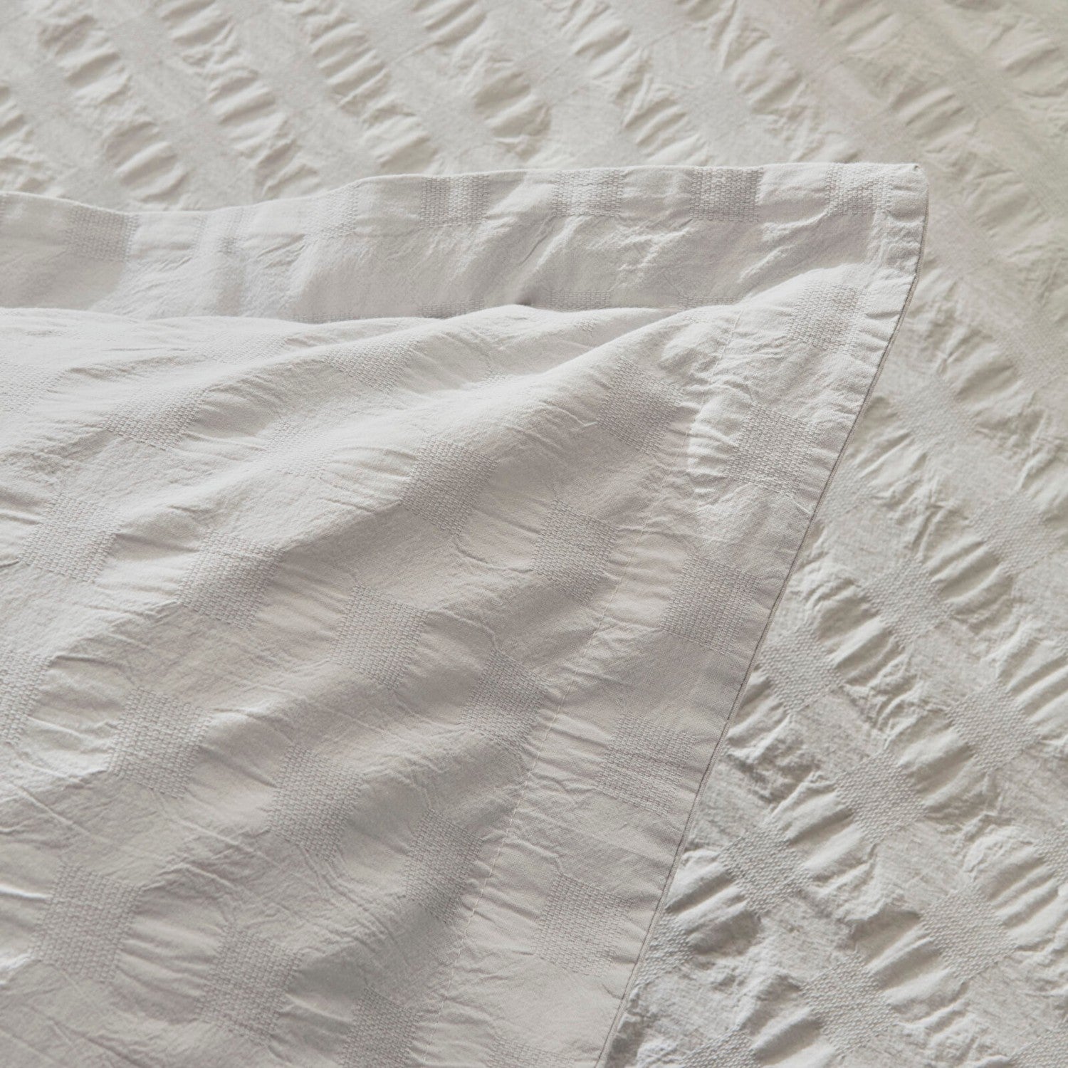 Karaca Home Perla Gofre %100 Cotton Double Duvet Cover Set Gray - MALLTURK