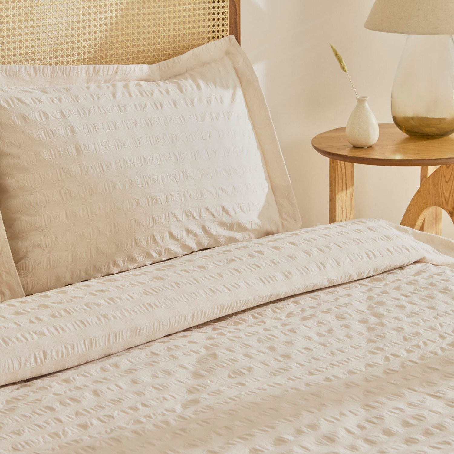Karaca Home Perla Gofre %100 Cotton Double Duvet Cover Set Beige - MALLTURK