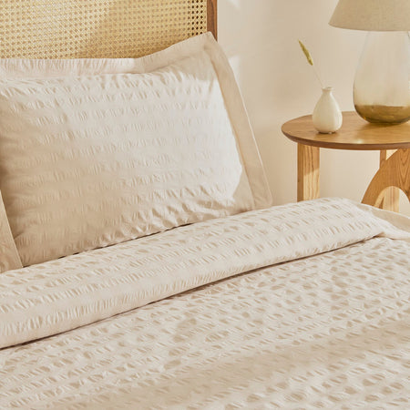 Karaca Home Perla Gofre %100 Cotton Double Duvet Cover Set Beige - MALLTURK