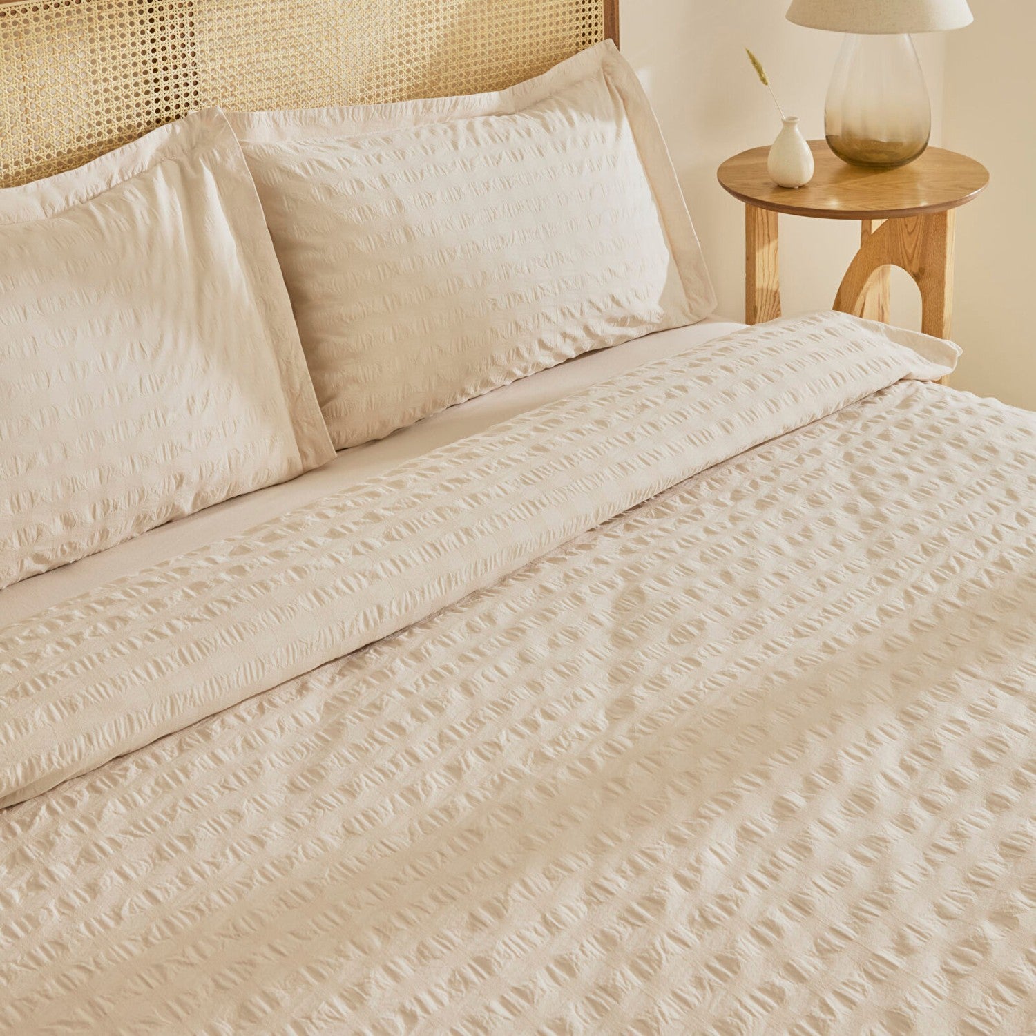 Karaca Home Perla Gofre %100 Cotton Double Duvet Cover Set Beige - MALLTURK
