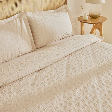 Karaca Home Perla Gofre %100 Cotton Double Duvet Cover Set Beige - MALLTURK