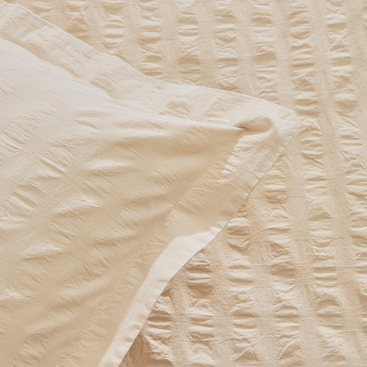 Karaca Home Perla Gofre %100 Cotton Double Duvet Cover Set Beige - MALLTURK