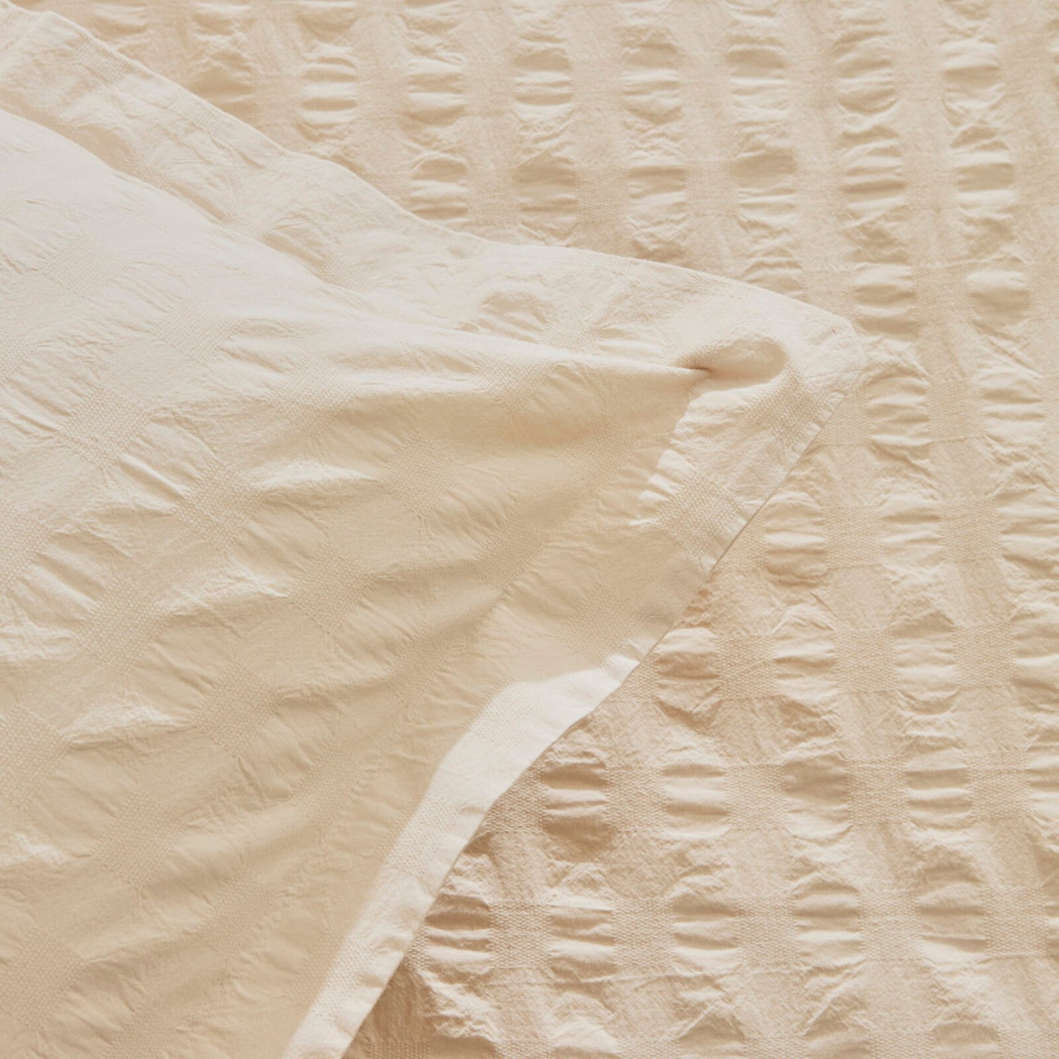 Karaca Home Perla Gofre %100 Cotton Double Duvet Cover Set Beige - MALLTURK