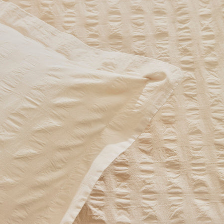 Karaca Home Perla Gofre %100 Cotton Double Duvet Cover Set Beige - MALLTURK