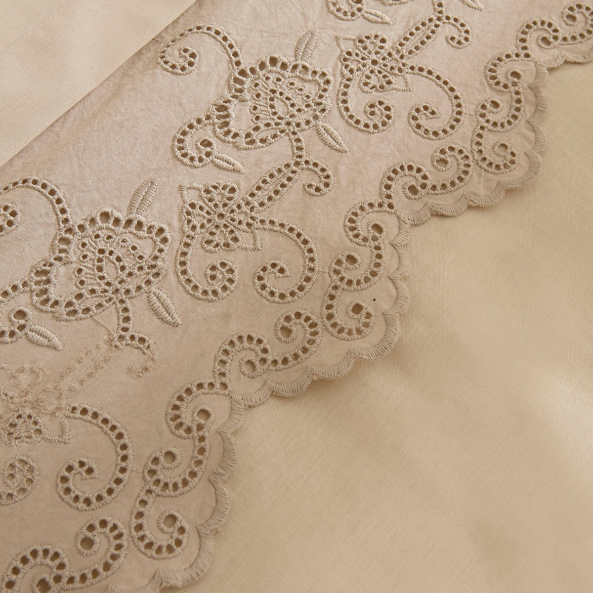 Karaca Home Avenza Embroidered Double Duvet Cover Set Beige - MALLTURK