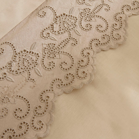 Karaca Home Avenza Embroidered Double Duvet Cover Set Beige - MALLTURK
