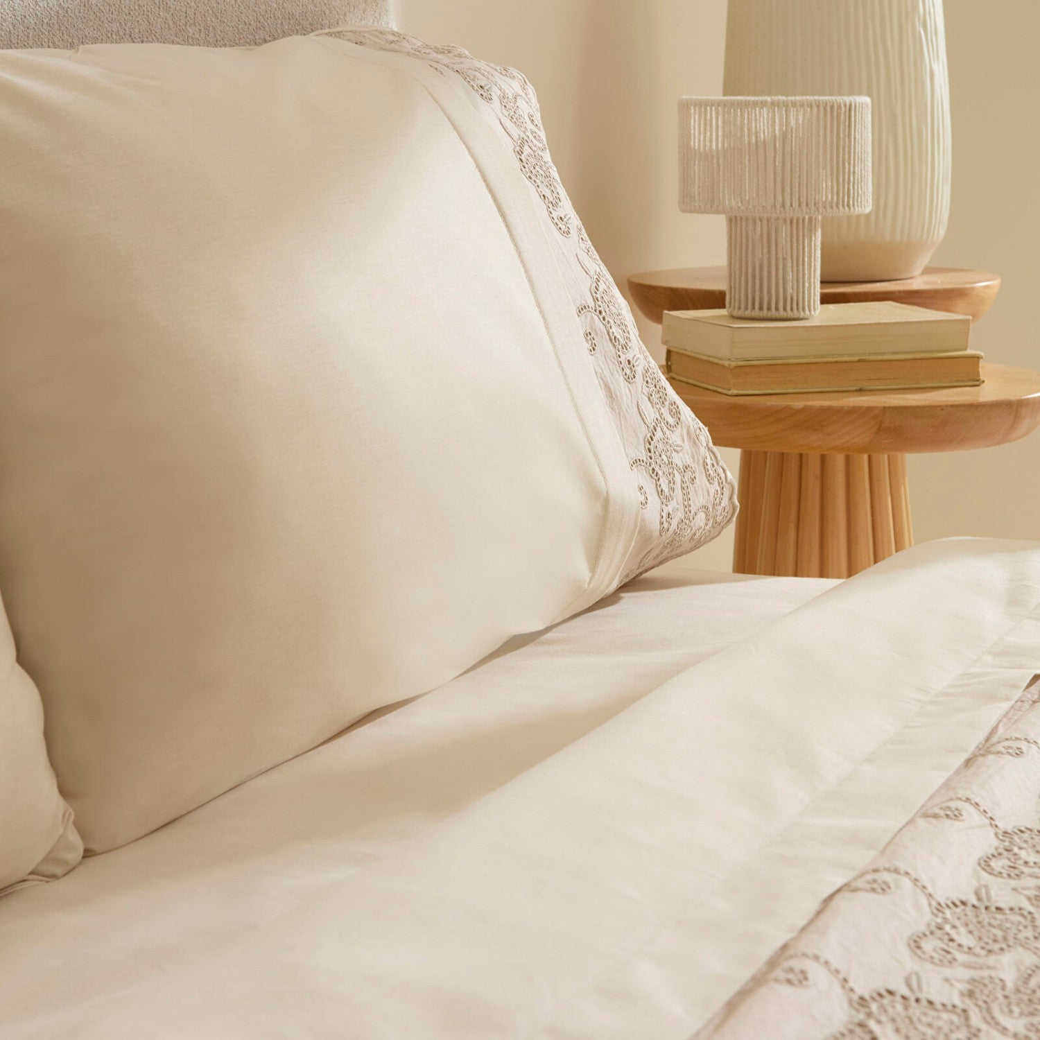 Karaca Home Avenza Embroidered Double Duvet Cover Set Beige - MALLTURK