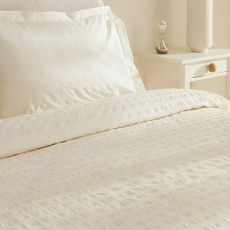 Karaca Home Perla Gofre %100 Cotton Double Duvet Cover Set White - MALLTURK