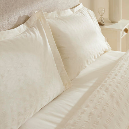 Karaca Home Perla Gofre %100 Cotton Double Duvet Cover Set White - MALLTURK