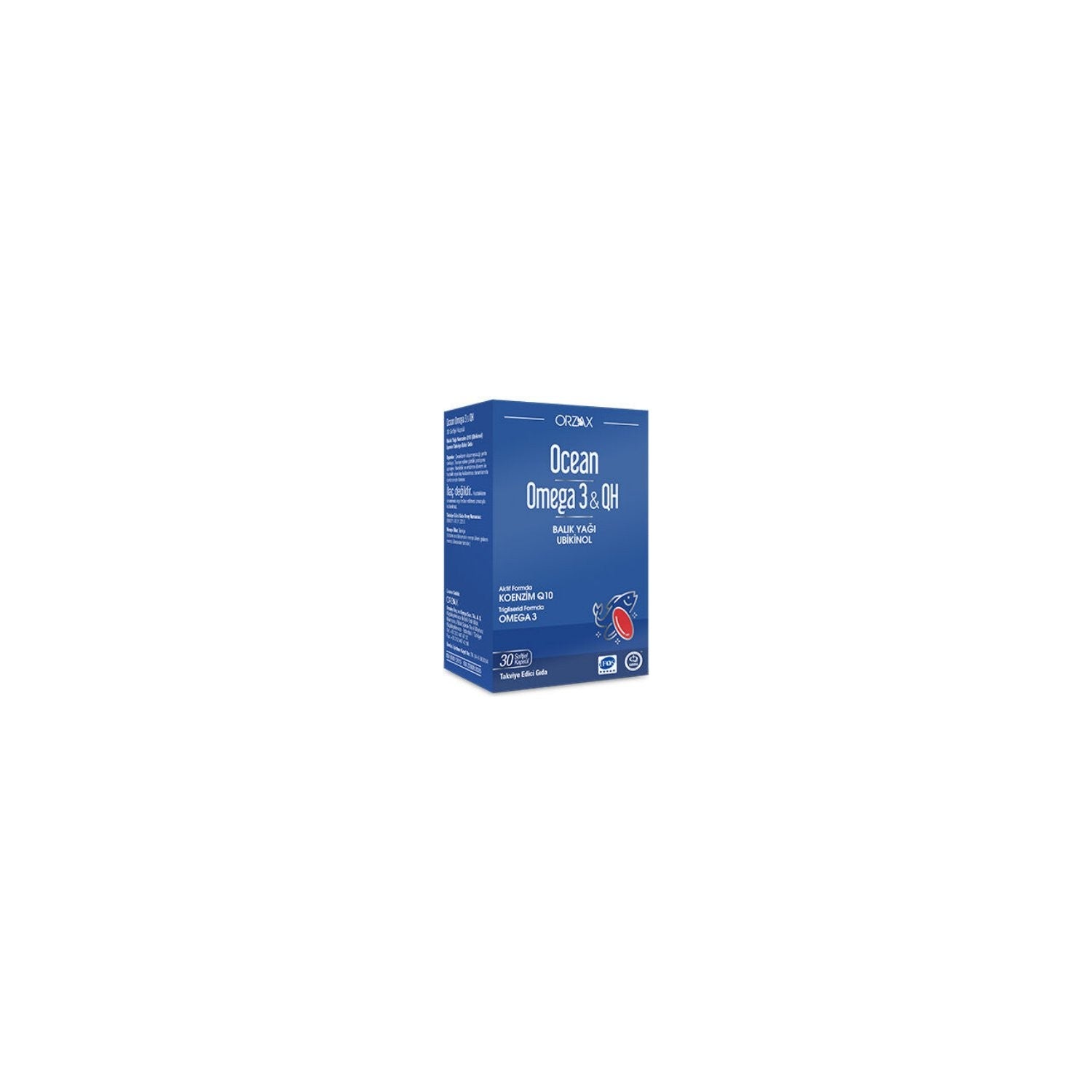 Orzax Ocean Omega 3 and QH Fish Oil 30 Capsule - MALLTURK