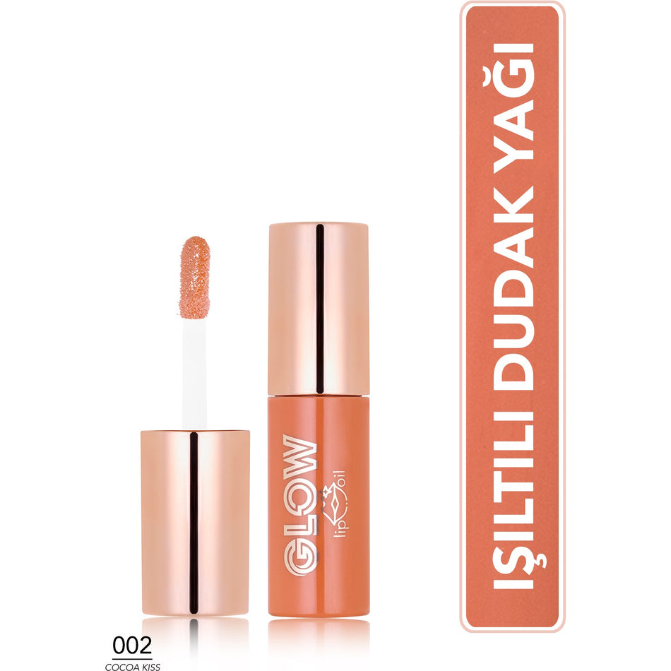 Flormar Glow Lip Oil Moisturizing & Shimmering Tinted Lip Oil (002 Cocoa Kiss) 8682536104098