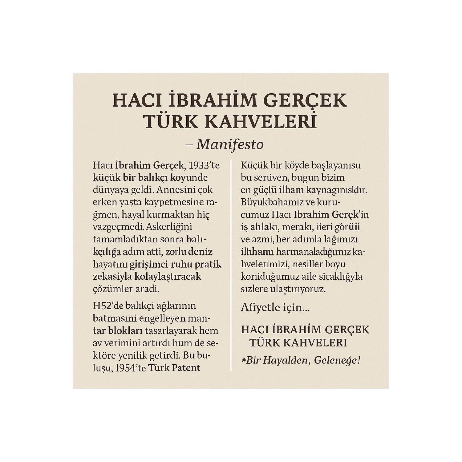 Haci İbrahim Real Turkish Coffee 100GR. **High-Quality Turkish Coffee** - MALLTURK