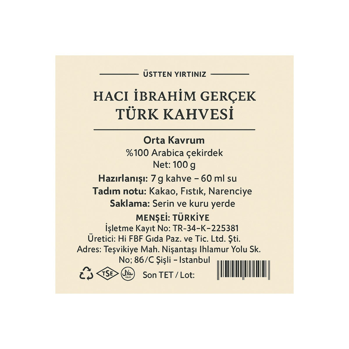 Haci İbrahim Real Haci ibrahim Turkish Coffee 3x100g Holiday Set – Medium Roast - MALLTURK