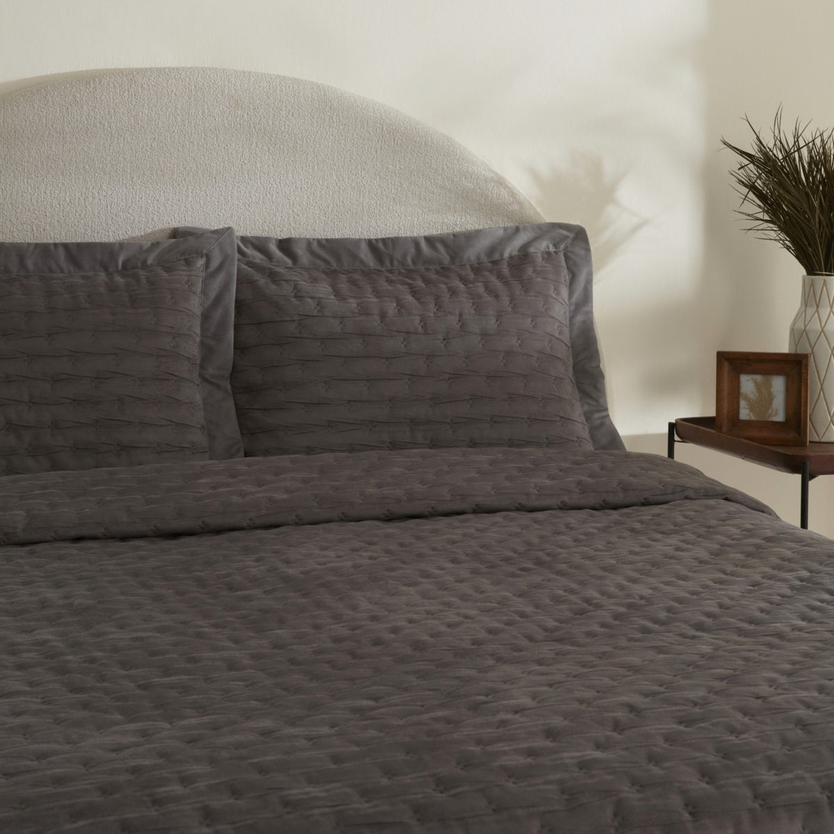 Karaca Home Gilda Double Bedspread Set Grey - MALLTURK