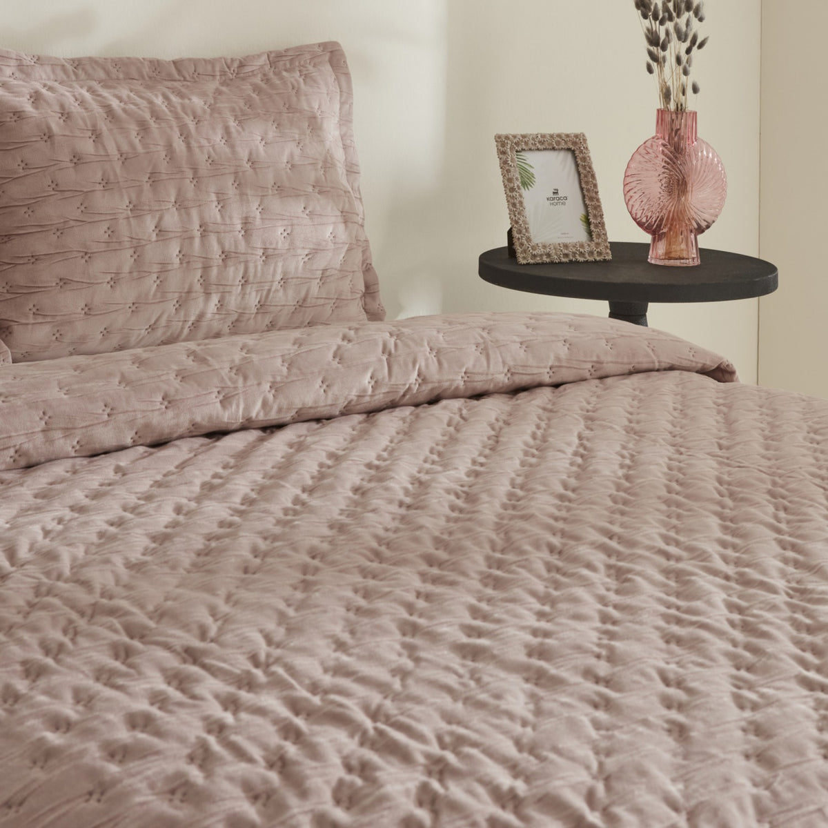 Karaca Home Gilda Double Bedspread Set Powder Pink - MALLTURK