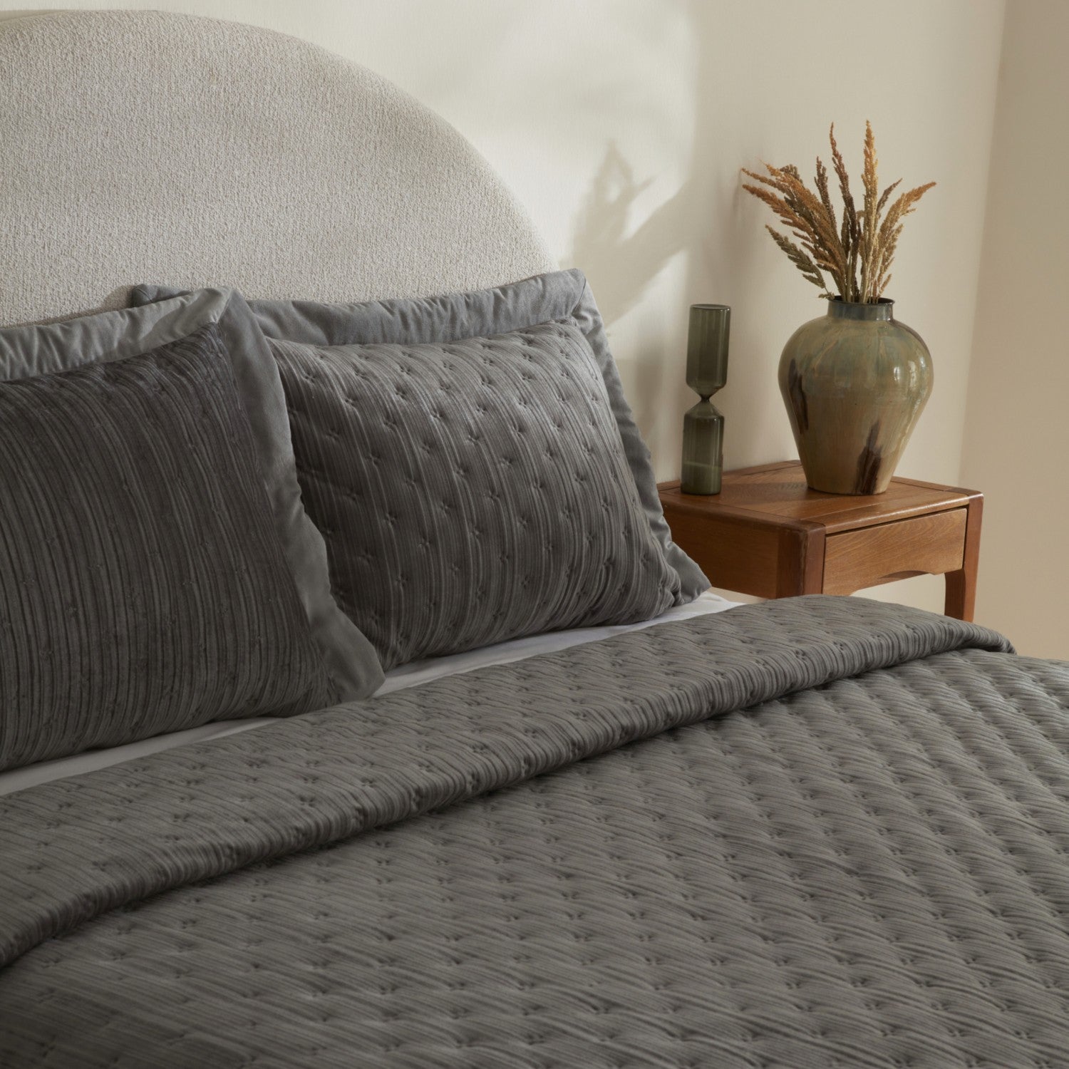 Karaca Home Taylor Double Bedspread Set Anthracite - MALLTURK