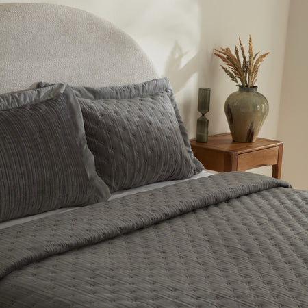 Karaca Home Taylor Double Bedspread Set Anthracite - MALLTURK