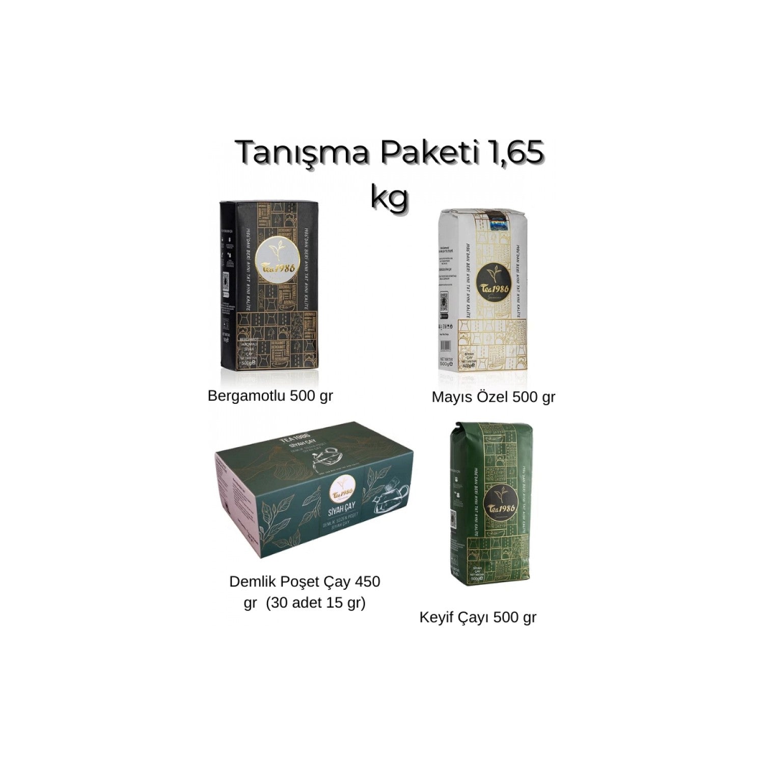 Caylar Avm TEA 1986 4'lu Avantaj Paketi - Mayis tea, Bergamot, Keyif tea and 30'lu Xl Demlik bags - MALLTURK