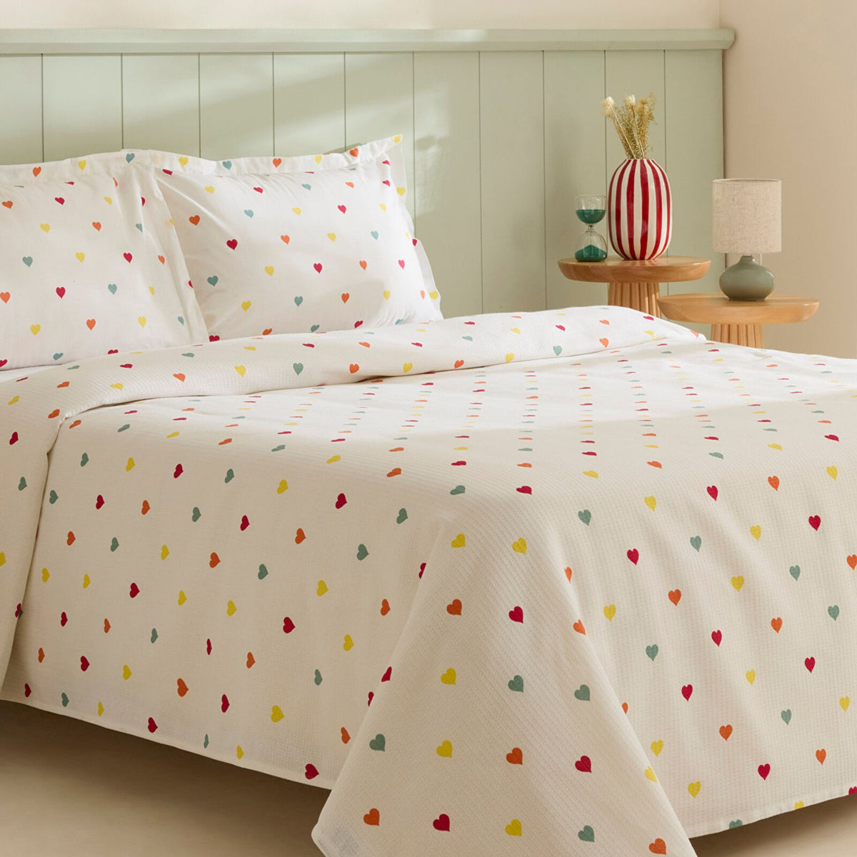 Karaca Home Amour 100% Cotton Double Bed Quilt Set Multicolour - MALLTURK