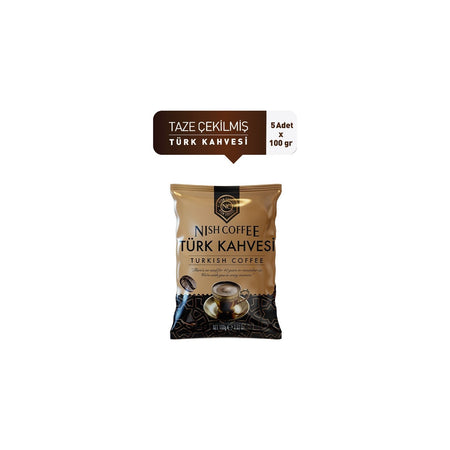 Nish Coffee - Nish Turkish Coffee 5 x 100 gr Set - Freshly Roasted Turkish Coffee with Unique Flavor - MALLTURK