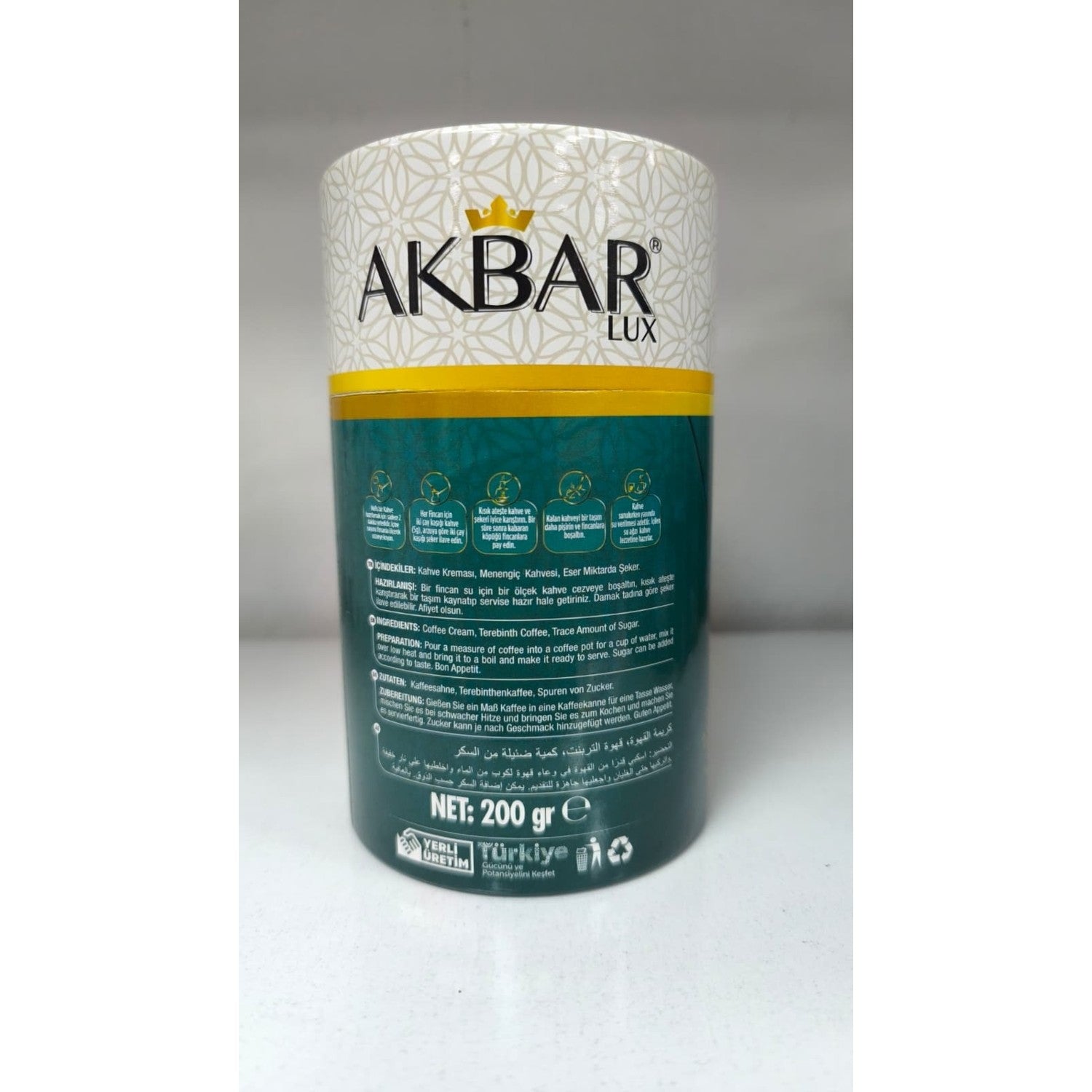Akbar Lux Traditional menengic Coffee 200 gr in a Gift Box - MALLTURK
