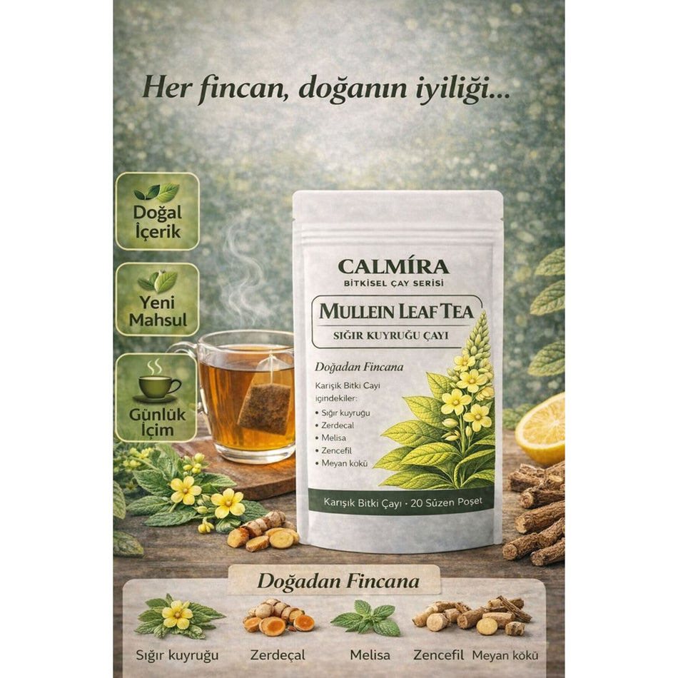 Calmira Mullein Tea 20 filter tea bags / mullein tea / herbal blend tea / Mulletin Leaf Tea - MALLTURK