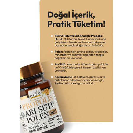 BEE'O Up Propolis Royal Jelly Bee Pollen Adult 60 Tablet
