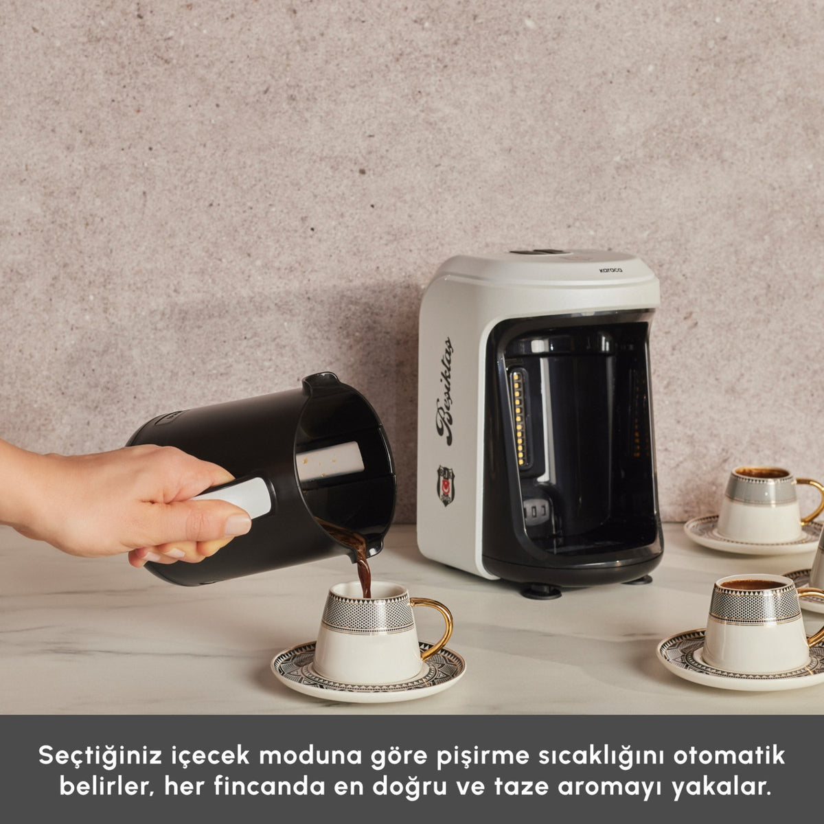 Karaca Hatir Hups Besiktas Licensed Milk-Based Turkish Coffee Maker - MALLTURK